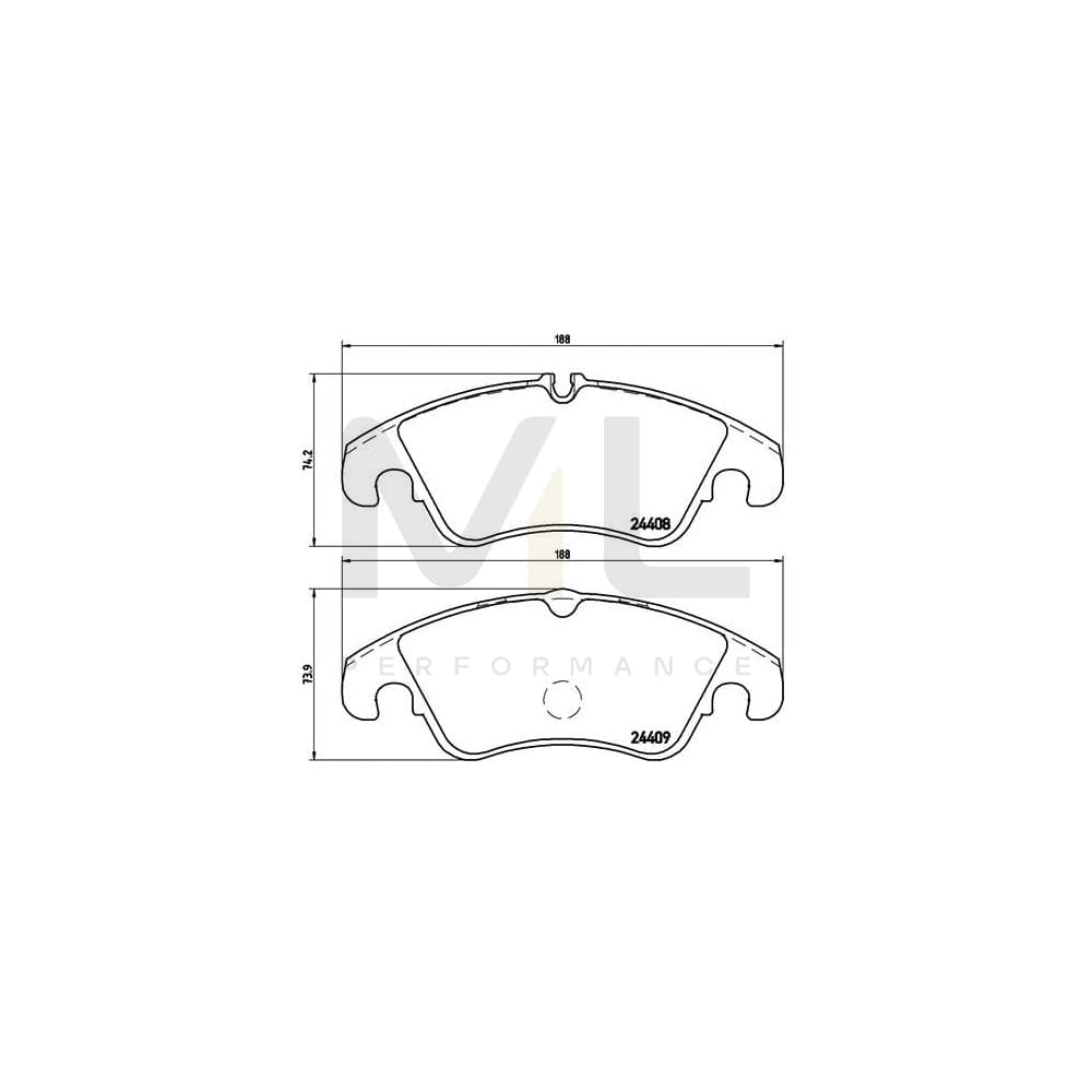 Brembo P 24 074 Brake Pad Set For Ford Focus Mk2 Hatchback (Da_, Hcp, Dp) Prepared For Wear Indicator, With Brake Caliper Screws, With Piston Clip | ML Performance Car Parts