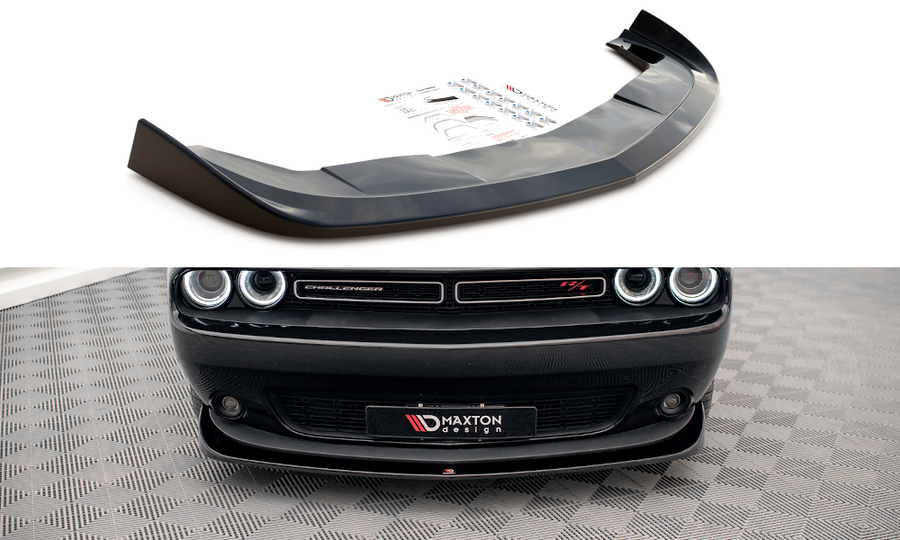 Maxton Design DO-CHL-3-RT-FD1T Front Splitter Dodge Challenger RT MK3 Facelift | ML Performance UK Car Parts