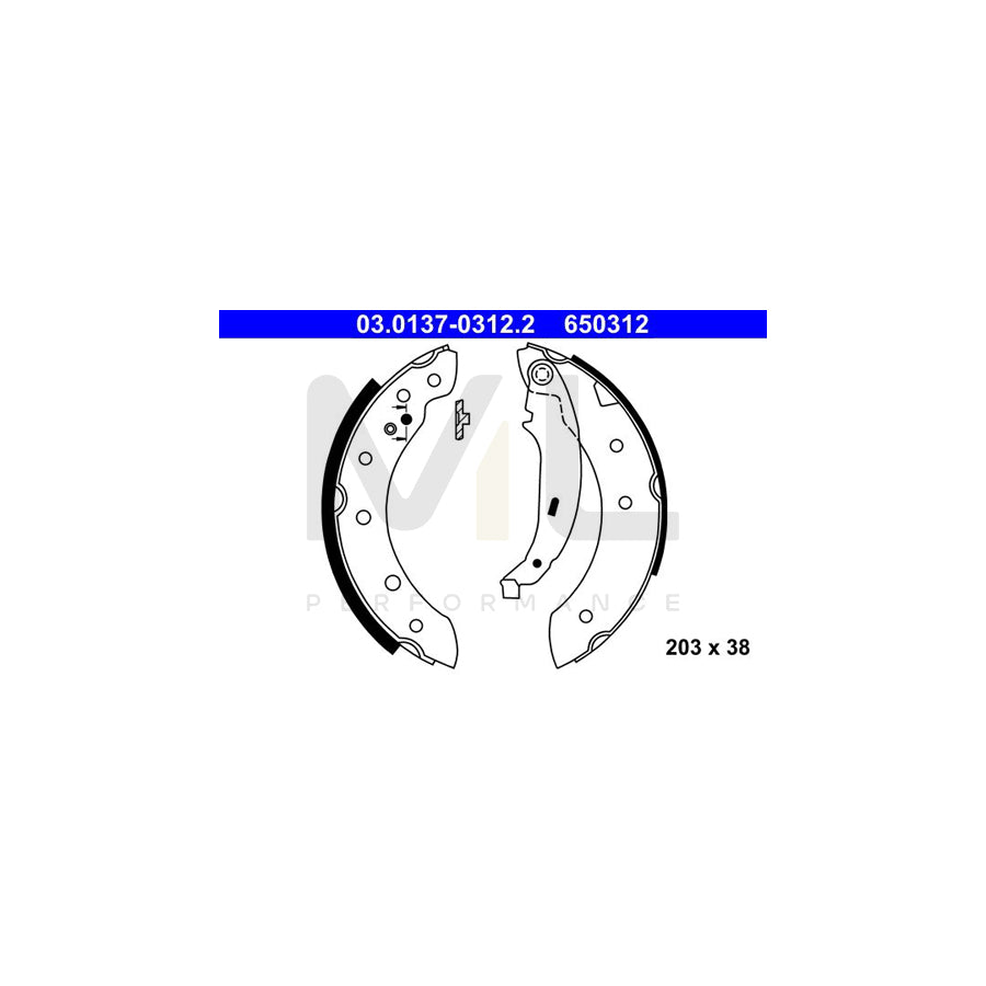 ATE 03.0137-0312.2 Brake Shoe Set | ML Performance Car Parts