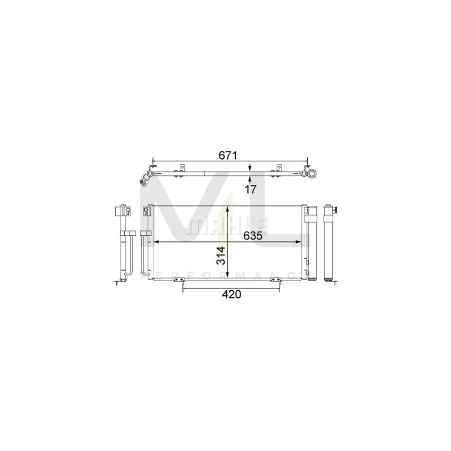 MAHLE ORIGINAL AC 473 000S Air conditioning condenser for SUBARU IMPREZA with dryer | ML Performance Car Parts