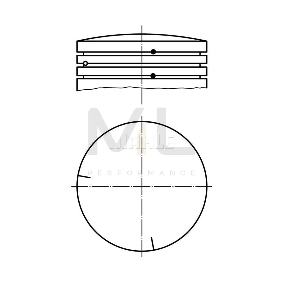 MAHLE ORIGINAL 034 10 06 Piston 76,0 mm, without cooling duct | ML Performance Car Parts