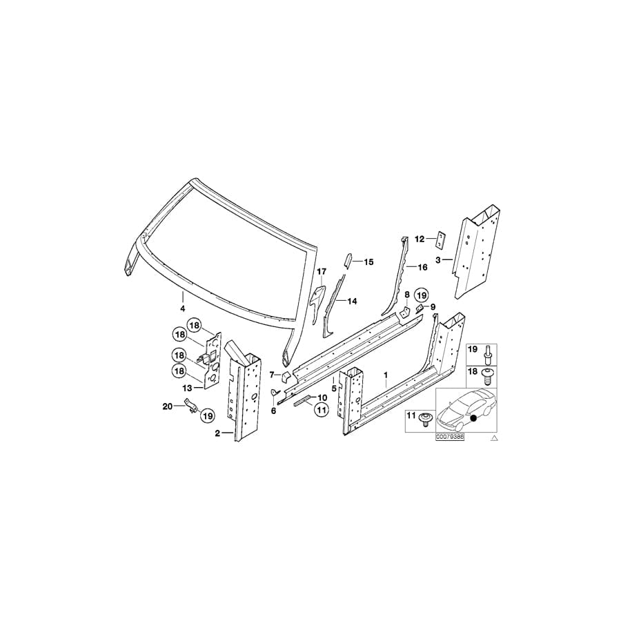 Genuine BMW 41217006245 E52 Seal Flange, Column A Left (Inc. ALPINA V8 & Z8) | ML Performance UK Car Parts