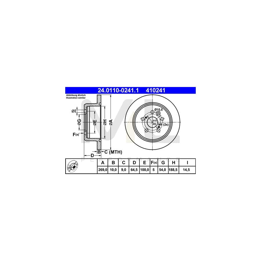 ATE 24.0110-0241.1 Brake Disc Solid | ML Performance Car Parts