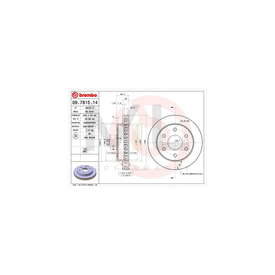 BREMBO 09.7815.14 Brake Disc Internally Vented | ML Performance Car Parts