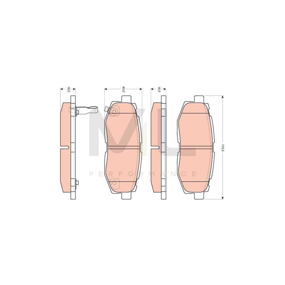 TRW Gdb3442 Brake Pad Set With Acoustic Wear Warning | ML Performance Car Parts