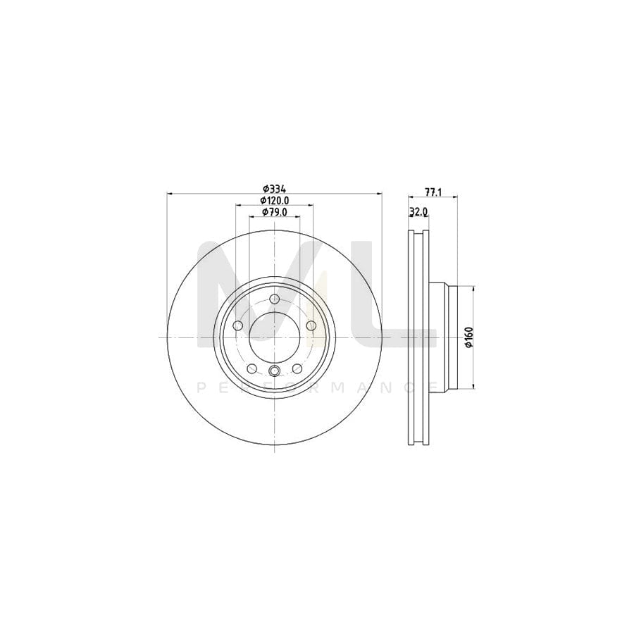 HELLA 8DD 355 104-241 Brake Disc for BMW 7 (E38) Internally Vented, without wheel hub, without wheel studs | ML Performance Car Parts