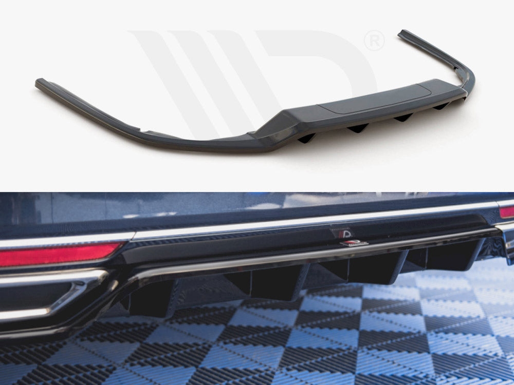 Maxton Design VW-PA-B8-RD1T Central Rear Splitter (w/ Vertical Bars) VW Passat B8 (2014-2019) | ML Performance UK Car Parts