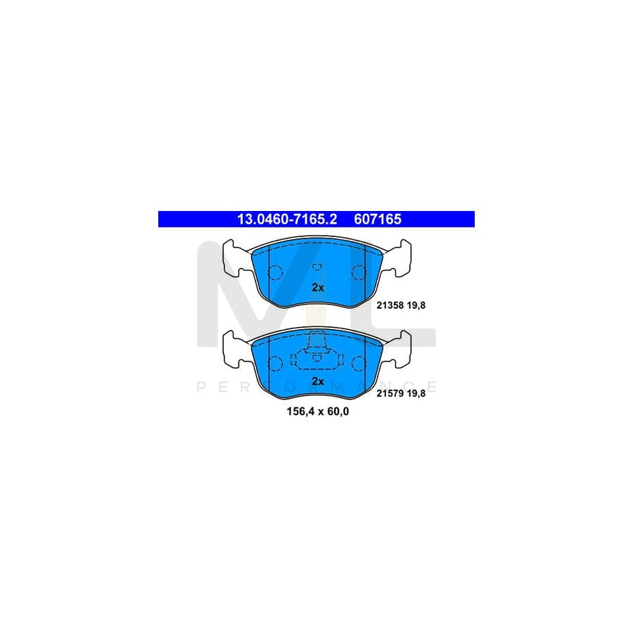 ATE 13.0460-7165.2 Brake pad set excl. wear warning contact, not prepared for wear indicator | ML Performance Car Parts