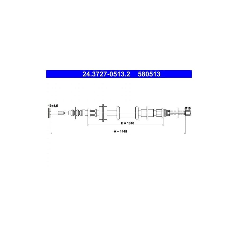 ATE 24.3727-0513.2 Hand Brake Cable