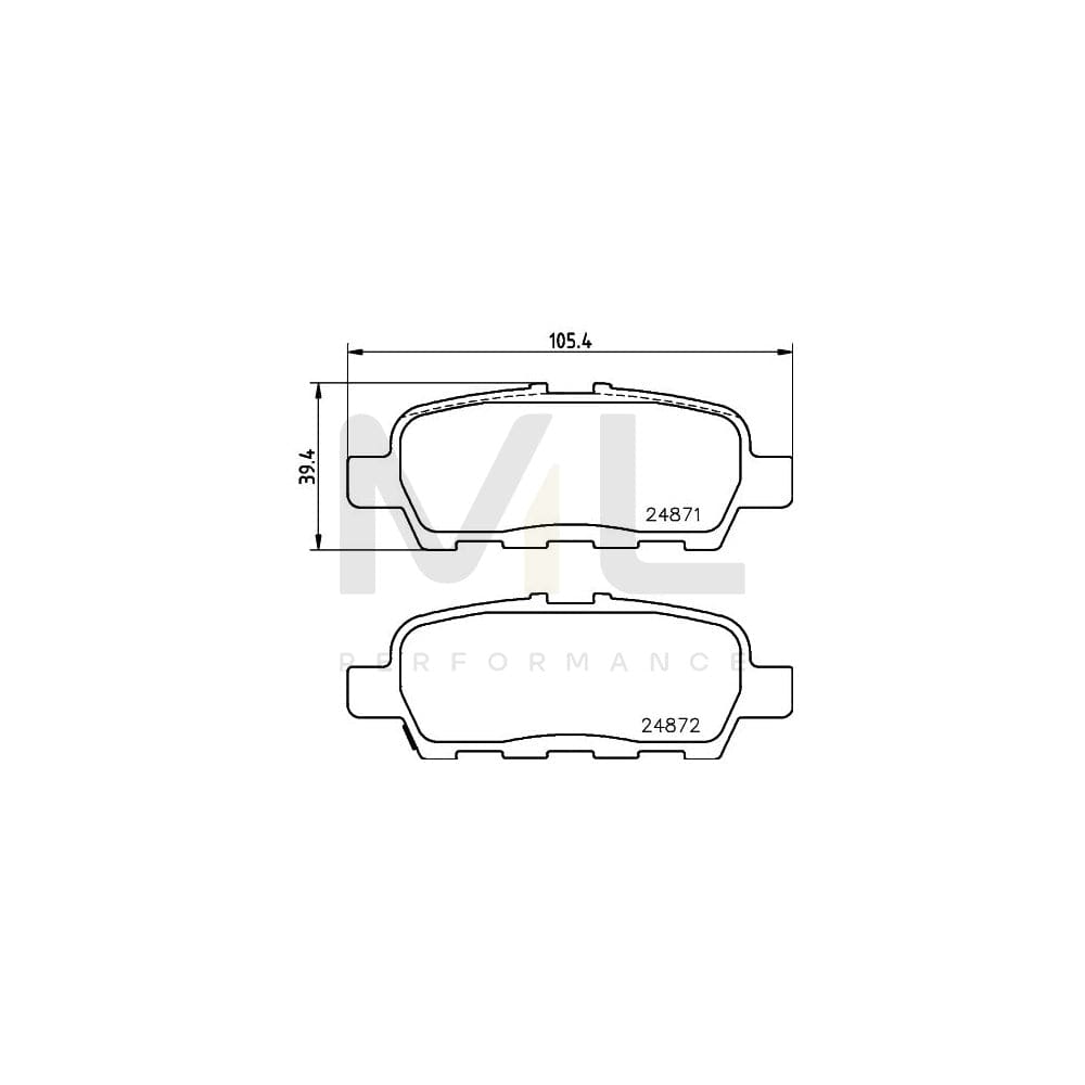 Hella 8DB 355 014-561 Brake Pad Set With Acoustic Wear Warning | ML Performance Car Parts