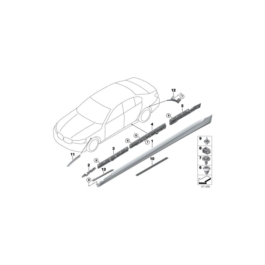 Genuine BMW 51778064984 G12 Rocker Panel Trim, Primed, Right M (Inc. 750LiX 4.0, 750LiX 4.4 & 740iX) | ML Performance UK Car Parts