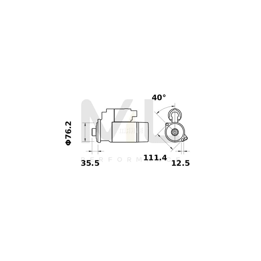 MAHLE ORIGINAL MS 48 Starter motor 12V 2,0kW, Teeth Quant.: 9 | ML Performance Car Parts