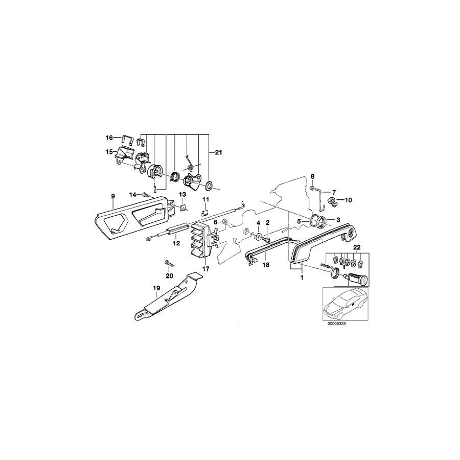 Genuine BMW 51211928215 E32 Door Handle, Inside Left (Inc. 735i, 750iL & 750i) | ML Performance UK