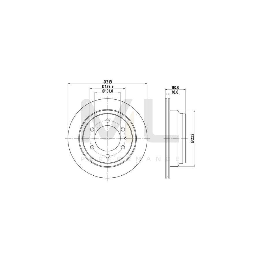 HELLA 8DD 355 106-021 Brake Disc Internally Vented, without wheel hub, without wheel studs | ML Performance Car Parts