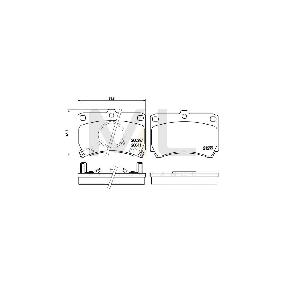 Brembo P 49 007 Brake Pad Set For Mazda 323 With Acoustic Wear Warning | ML Performance Car Parts