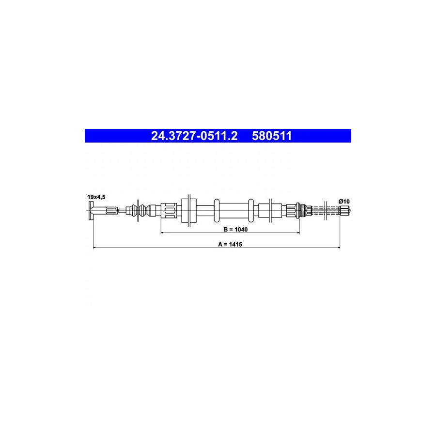 ATE 24.3727-0511.2 Hand Brake Cable