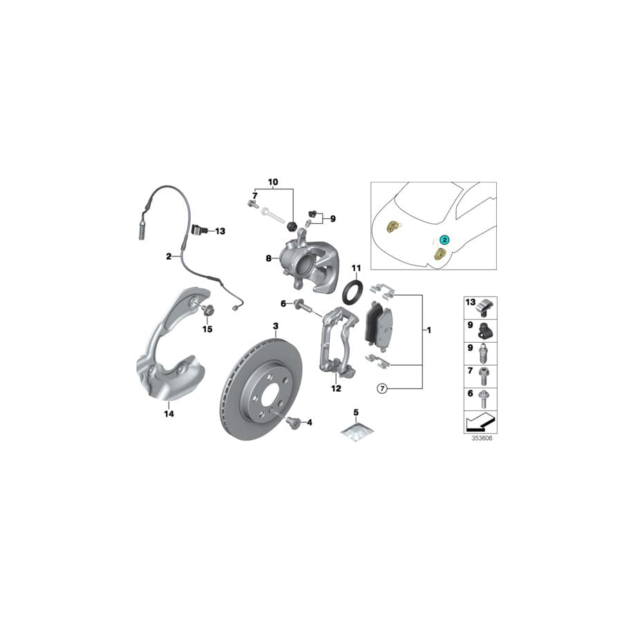 Genuine BMW 34106864764 I01 I01 Calliper Carrier Right (Inc. i3 94Ah Rex, i3 120Ah Rex & i3s 120Ah Rex) | ML Performance UK Car Parts