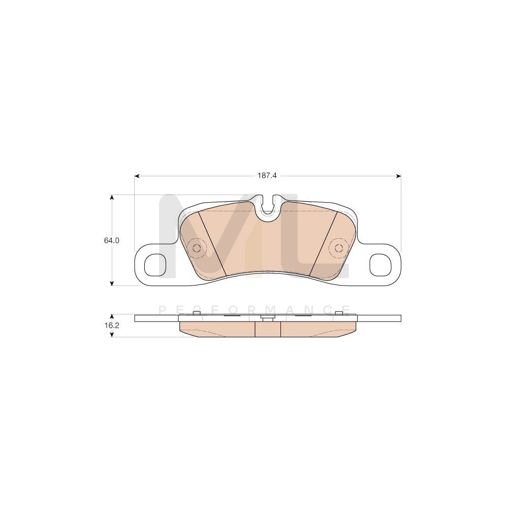 TRW Cotec Gdb1962 Brake Pad Set For Porsche Cayenne (92A) Prepared For Wear Indicator | ML Performance Car Parts