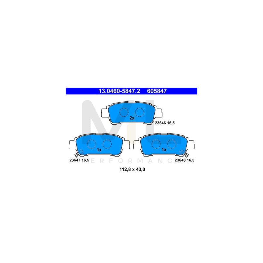 ATE 13.0460-5847.2 Brake pad set with acoustic wear warning | ML Performance Car Parts