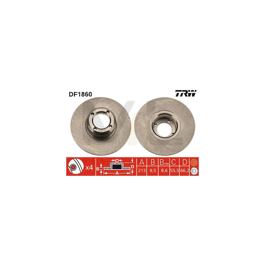 TRW DF1860 Brake Disc Solid | ML Performance Car Parts