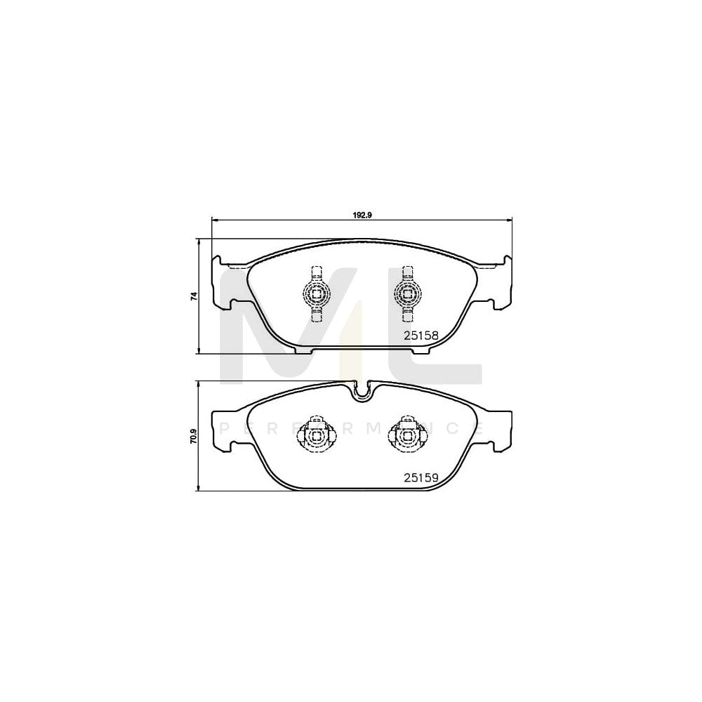 Hella 8DB 355 016-031 Brake Pad Set Not Prepared For Wear Indicator | ML Performance Car Parts