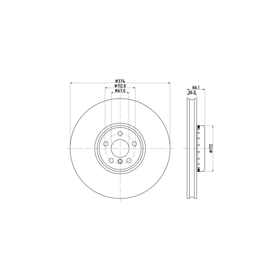 Hella 8DD 355 126-471 Brake Disc