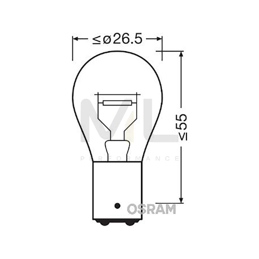 OSRAM 7538LDR-01B Bulb, brake / tail light PR21/5W, 12V 21/5W, BAW15d, DIADEM | ML Performance Car Parts