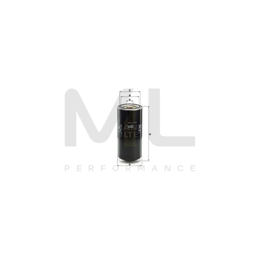 MANN-FILTER WD 13 145/8 Oil Filter Spin-on Filter | ML Performance Car Parts