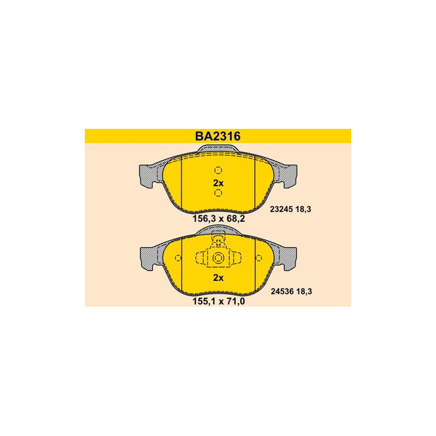 Barum BA2316 Brake Pad Set