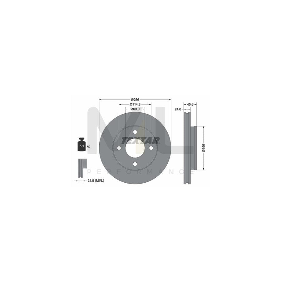 TEXTAR 92134800 Brake Disc Externally Vented, without wheel hub, without wheel studs | ML Performance Car Parts