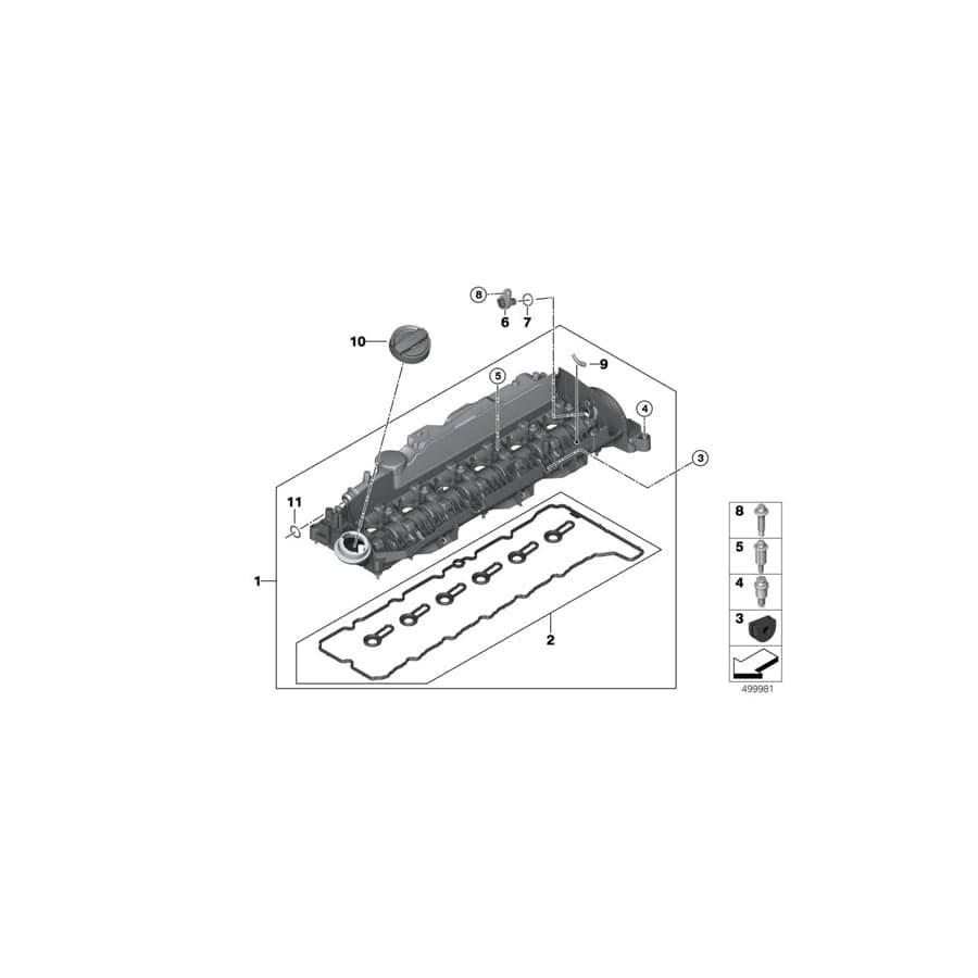 Genuine BMW 11128575408 G05 G11 G31 Cylinder Head Cover (Inc. X6 M50dX, X5 M50dX & 750LdX) | ML Performance UK Car Parts