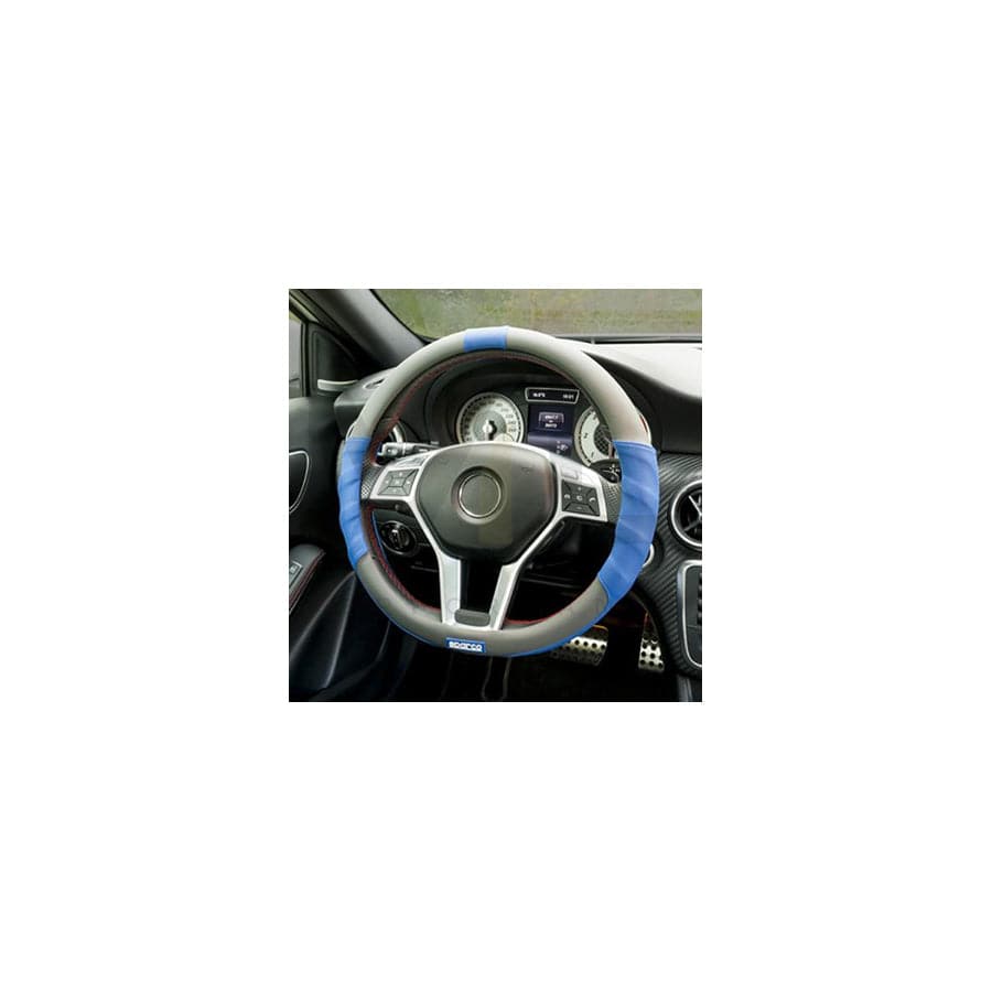 SPARCO SPC1105 Steering wheel cover Black, Grey, Ø: 38.5cm, Polyester | ML Performance Car Parts