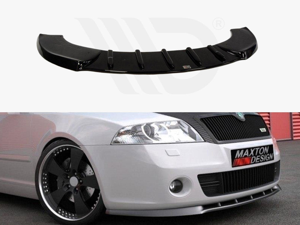 Maxton Design SK-OC-2-RS-FD1T Front Splitter Skoda Octavia MK2 Vrs Pre-facelift (2005-2007) | ML Performance UK Car Parts