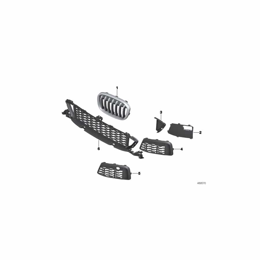 Genuine BMW 51748063000 F48 Trim Air Duct Center Right M (Inc. X1 16d, X1 18d & X1 20d) | ML Performance UK Car Parts