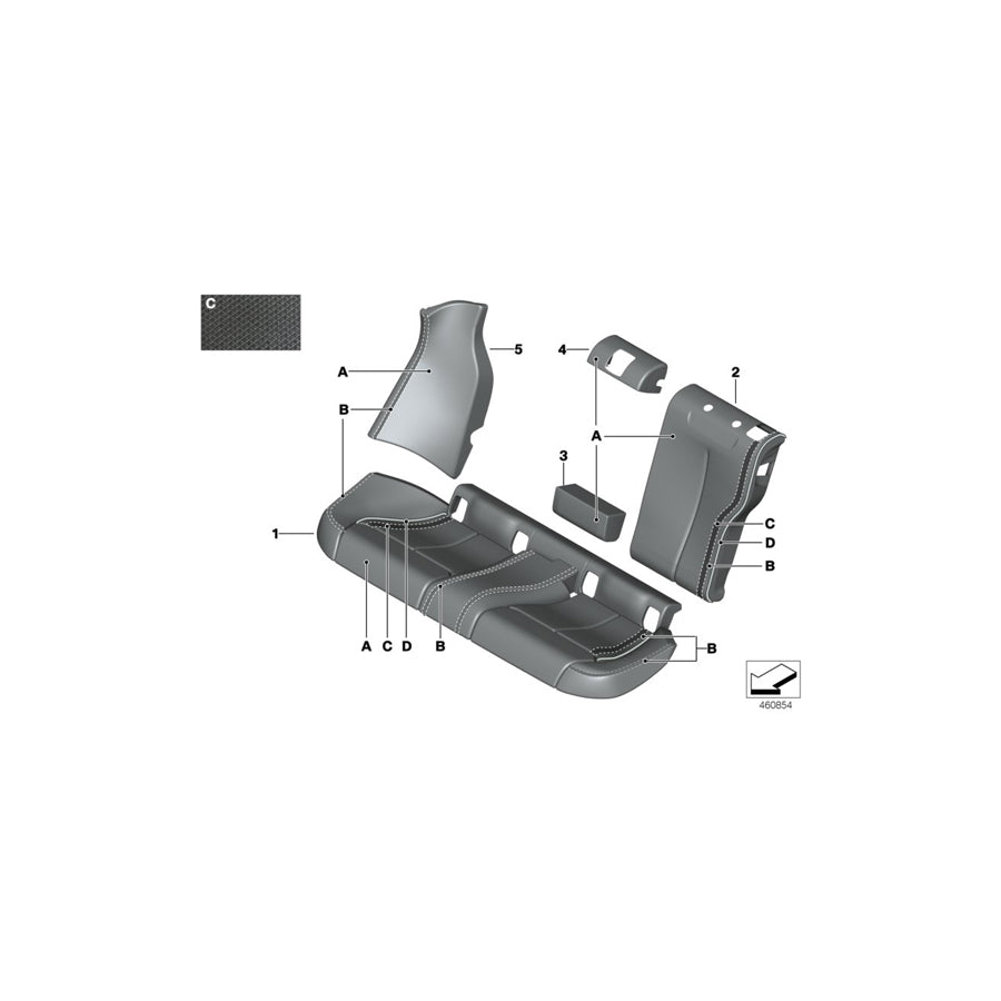 Genuine BMW 52207987455 Cover, Backrest, Leather, Center Lower INDIVIDUAL (Inc. 420i, 435iX & 440i) | ML Performance UK