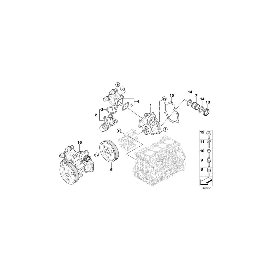 Genuine BMW 11517515778 E85 E60 E88 Water Pump (Inc. Z4 2.0i, 120i & 318i) | ML Performance UK Car Parts