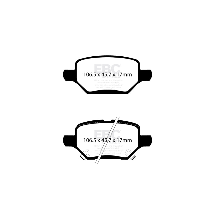 EBC DPX2421 Opel Vauxhall Mokka X Ultimax Rear Brake Pads 2 | ML Performance UK Car Parts