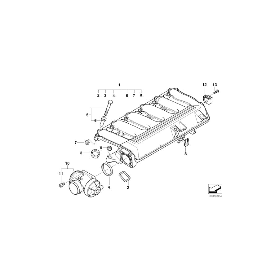 Genuine BMW 11617800586 E53 Intake Manifold (Inc. X5 3.0d) | ML Performance UK Car Parts