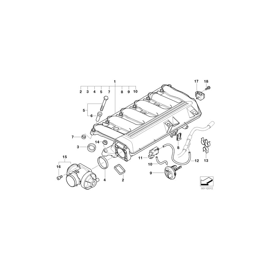 Genuine BMW 11617800581 E65 Intake Manifold With Flap Control (Inc. 730d) | ML Performance UK Car Parts