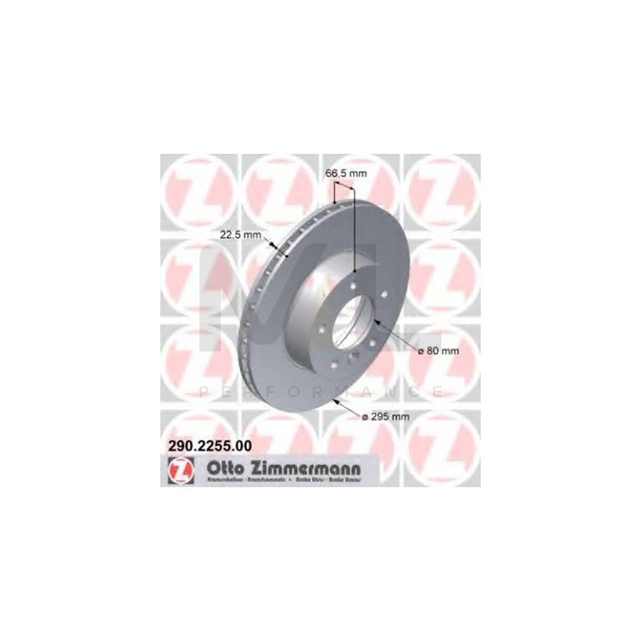 ZIMMERMANN 290.2255.00 Brake Disc Internally Vented | ML Performance Car Parts