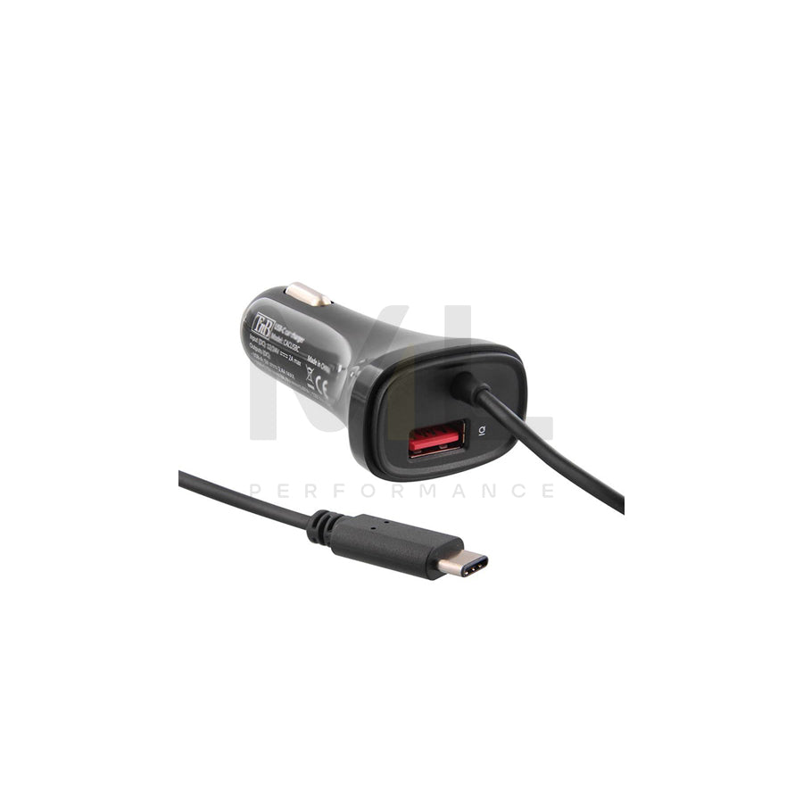 TnB CACUSBC 8109 In-car charger 1.2m, Number of inlets/outlets: 1 USB-A, 1 USB-C, with USB plug (type C), USB type-C, Black | ML Performance Car Parts