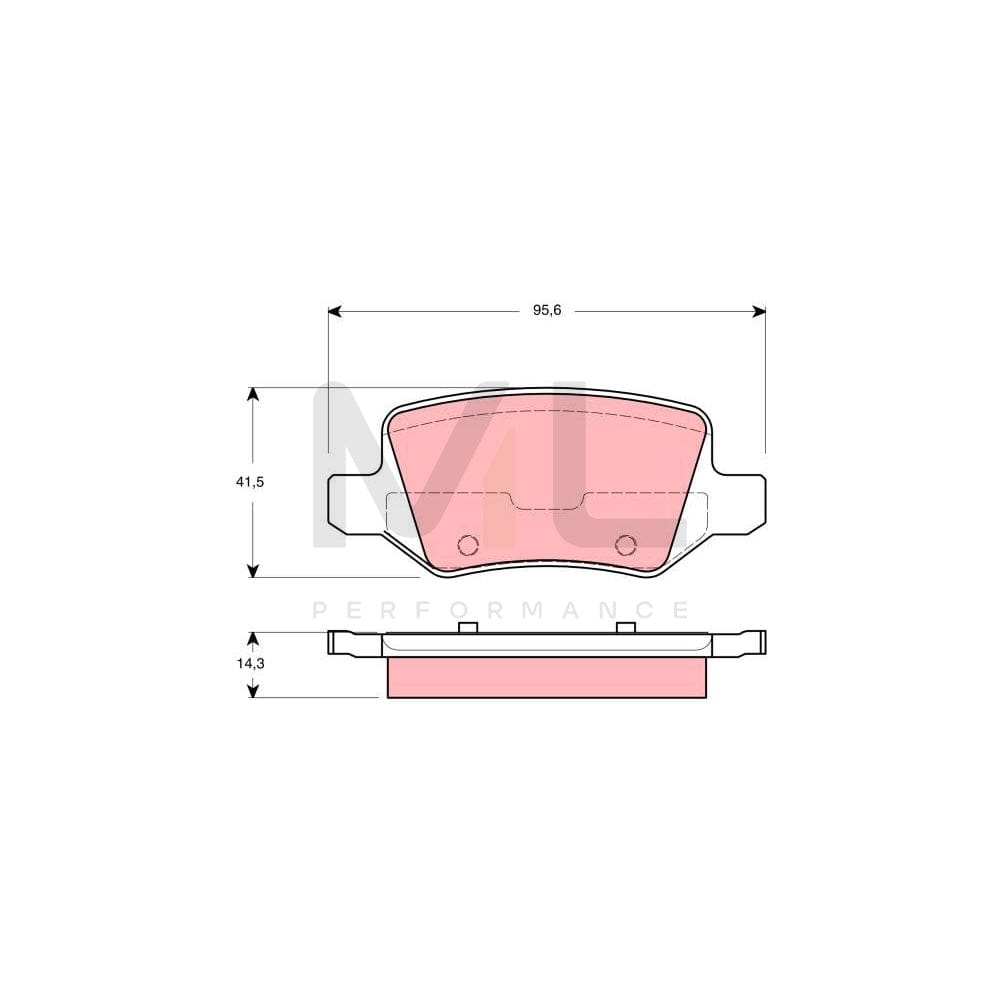 TRW Gdb1433 Brake Pad Set Not Prepared For Wear Indicator | ML Performance Car Parts