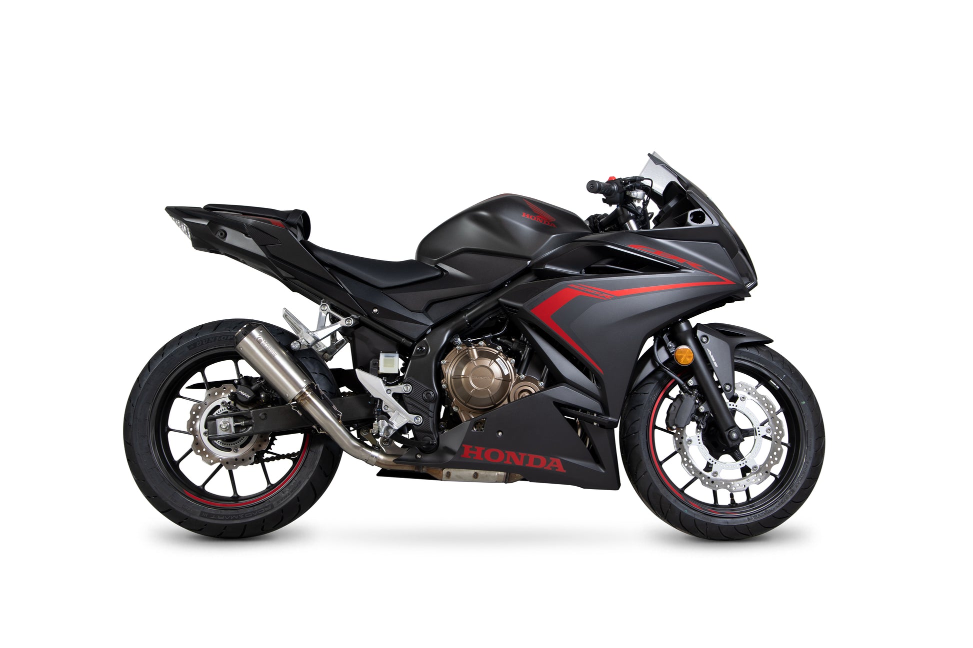 Scorpion PHA186SEO Honda CBR500 R Red Power Slip-On - Brushed Stainless Steel Sleeve | ML Performance UK UK