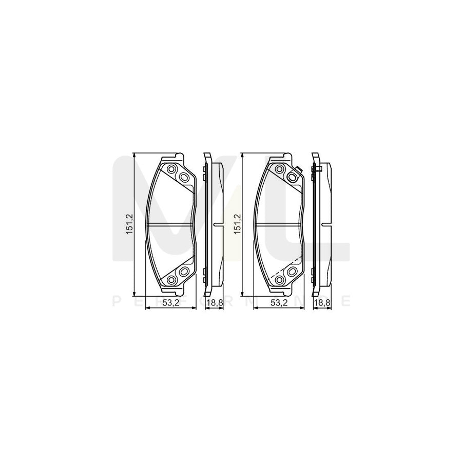 Bosch 0986495149 Brake Pad Set With Acoustic Wear Warning, With Mounting Manual BP1574 | ML Performance Car Parts