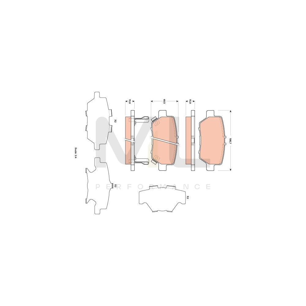 TRW Gdb3512 Brake Pad Set For Honda Legend Iv Saloon (Kb) With Acoustic Wear Warning | ML Performance Car Parts