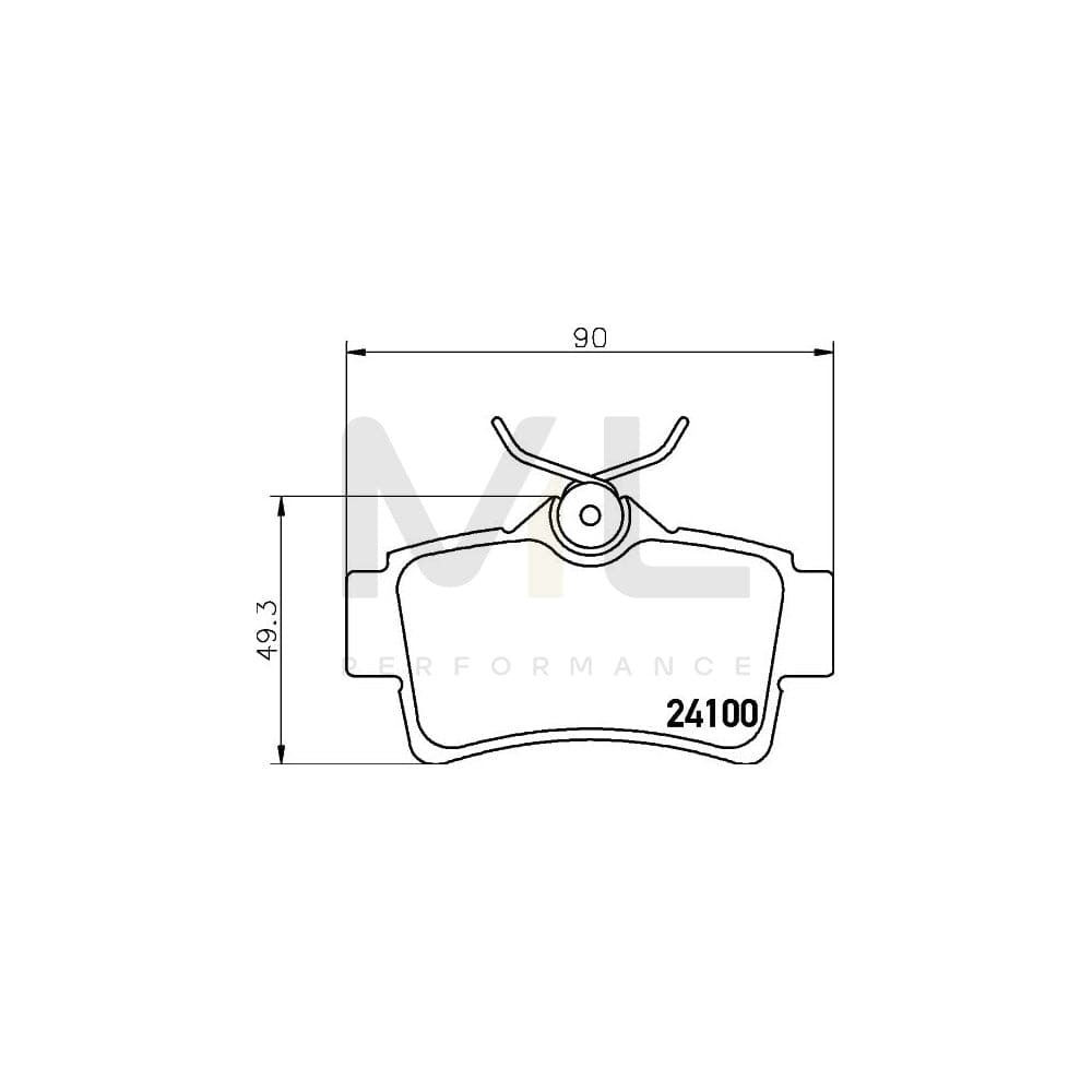 Hella 8DB 355 013-021 Brake Pad Set For Ford Usa Mustang Not Prepared For Wear Indicator | ML Performance Car Parts