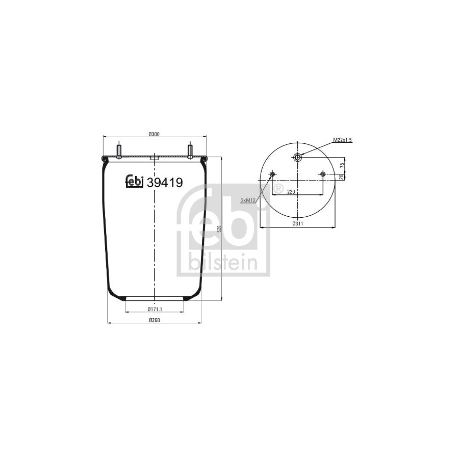 Febi Bilstein 39419 Boot, Air Suspension