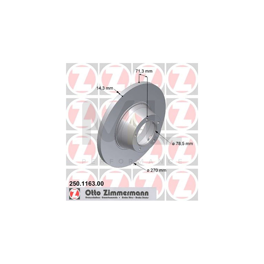 ZIMMERMANN 250.1163.00 Brake Disc for FORD TRANSIT Solid | ML Performance Car Parts