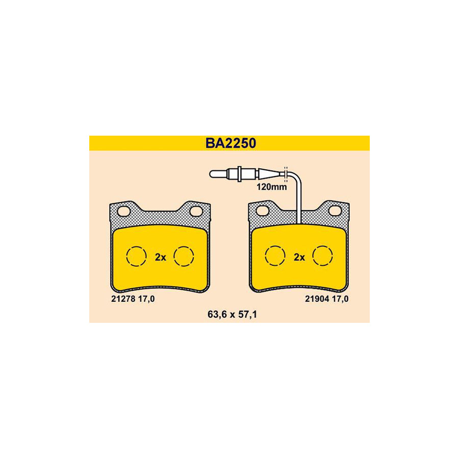 Barum BA2250 Brake Pad Set