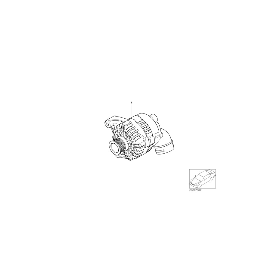 Genuine BMW 12317541696 E66 E83 E46 Exch. Compact Alternator 155A (Inc. 730i, 520i & X3 3.0i) | ML Performance UK Car Parts